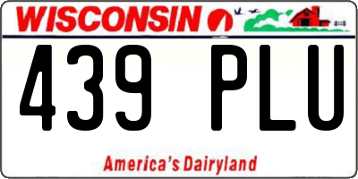 WI license plate 439PLU