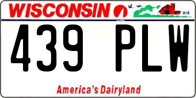WI license plate 439PLW