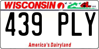 WI license plate 439PLY