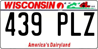 WI license plate 439PLZ