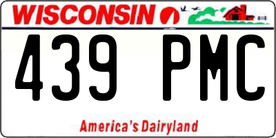 WI license plate 439PMC