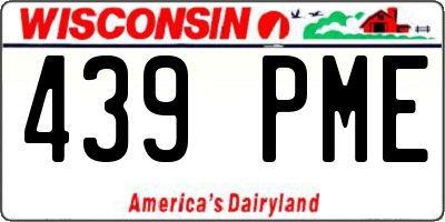 WI license plate 439PME