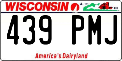 WI license plate 439PMJ