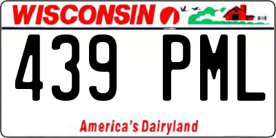 WI license plate 439PML
