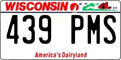 WI license plate 439PMS