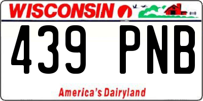 WI license plate 439PNB