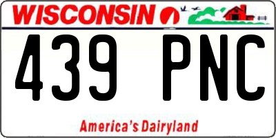 WI license plate 439PNC