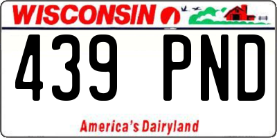 WI license plate 439PND