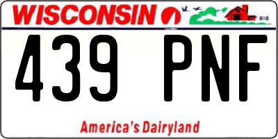 WI license plate 439PNF