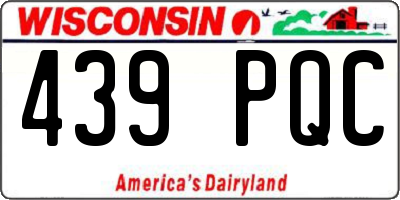 WI license plate 439PQC