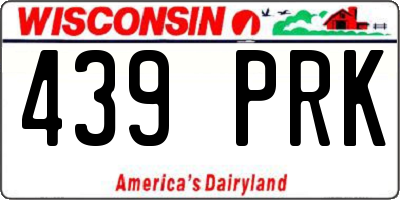 WI license plate 439PRK