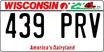 WI license plate 439PRV