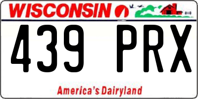 WI license plate 439PRX