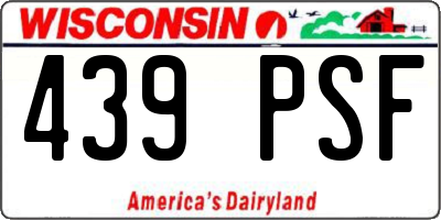 WI license plate 439PSF