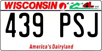 WI license plate 439PSJ