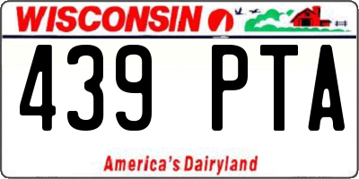 WI license plate 439PTA