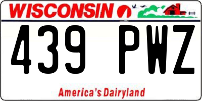 WI license plate 439PWZ