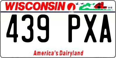 WI license plate 439PXA