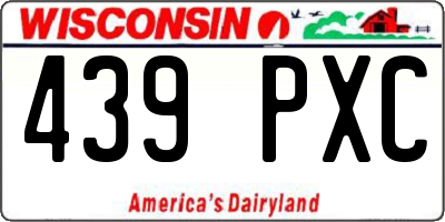 WI license plate 439PXC