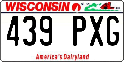 WI license plate 439PXG