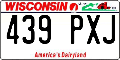 WI license plate 439PXJ
