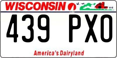 WI license plate 439PXO