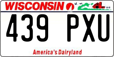 WI license plate 439PXU