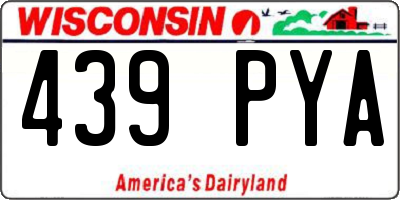 WI license plate 439PYA