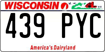WI license plate 439PYC