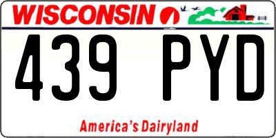 WI license plate 439PYD
