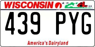 WI license plate 439PYG