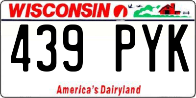 WI license plate 439PYK