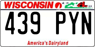 WI license plate 439PYN
