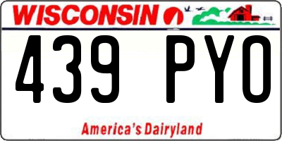WI license plate 439PYO