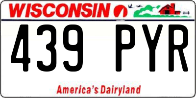 WI license plate 439PYR