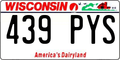 WI license plate 439PYS
