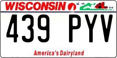 WI license plate 439PYV