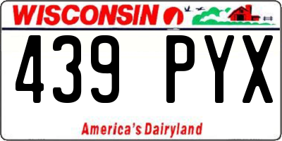 WI license plate 439PYX