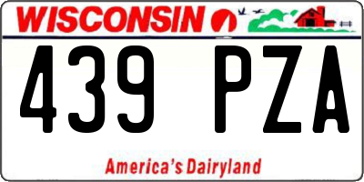 WI license plate 439PZA