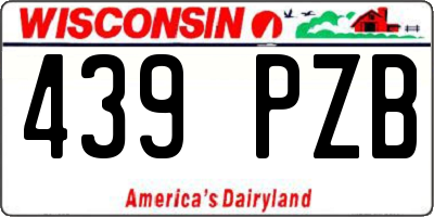 WI license plate 439PZB