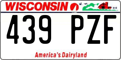 WI license plate 439PZF