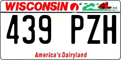 WI license plate 439PZH