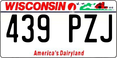 WI license plate 439PZJ