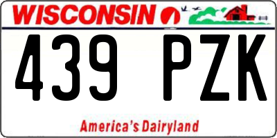 WI license plate 439PZK