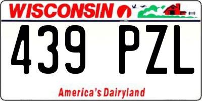 WI license plate 439PZL