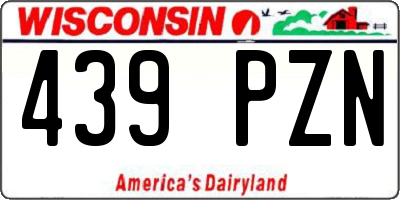 WI license plate 439PZN
