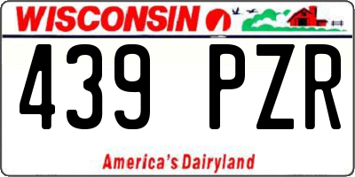 WI license plate 439PZR