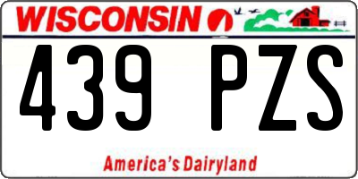 WI license plate 439PZS