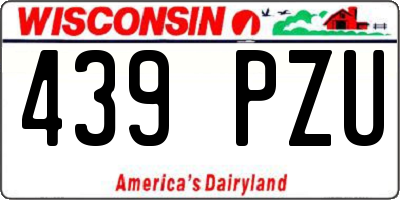 WI license plate 439PZU