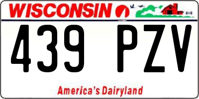 WI license plate 439PZV